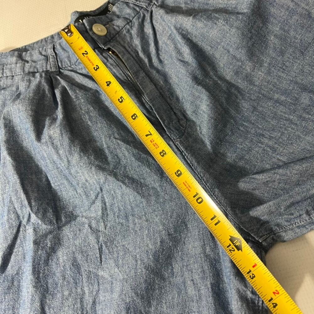 Lauren Ralph Lauren Blue Chambray Pleated Wide Leg Pants Women Size 6 - Picture 7 of 11